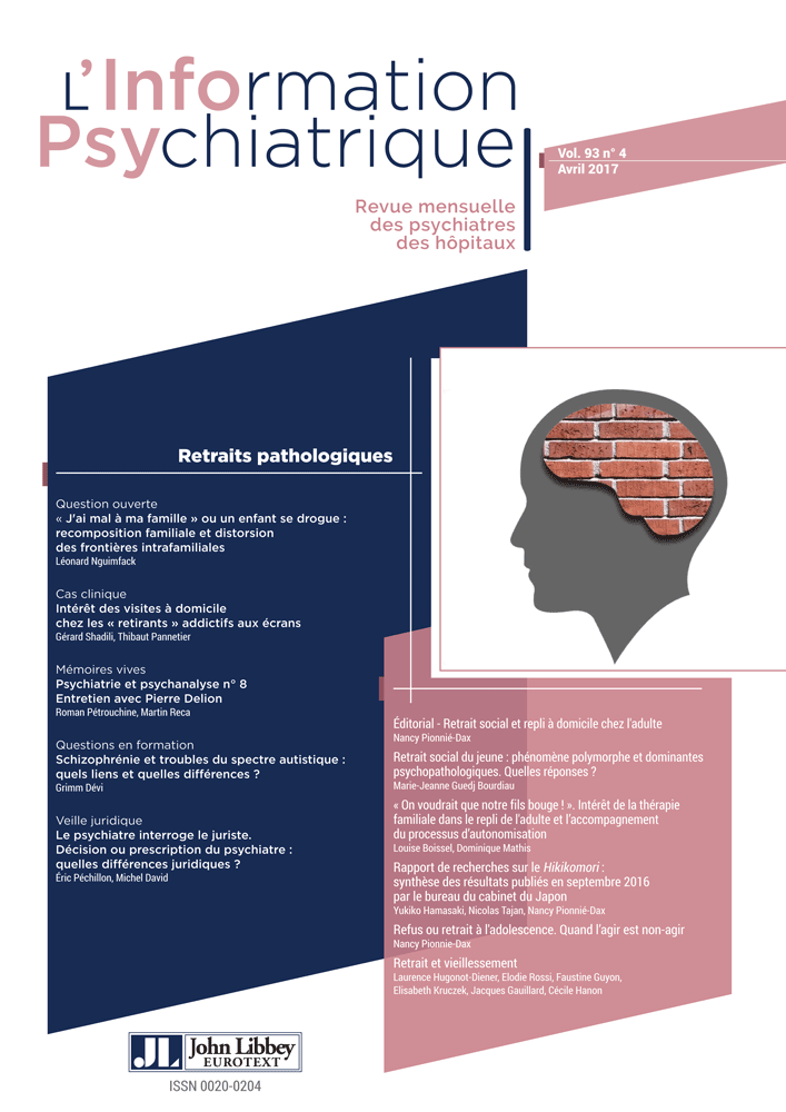 Rapport de recherches sur le hikikomori. Synthèse des résultats publiés en septembre 2016 par le bureau du cabinet du Japon (Hamasaki et al. 2017)